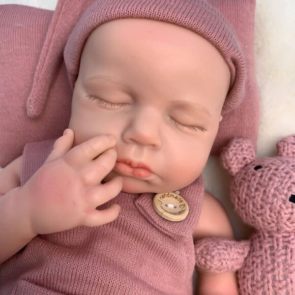 🆕18 inch Lifelike Full Silicone Baby Doll Girl Open Mouth Realistic Reborn Doll - Picture 6 of 11